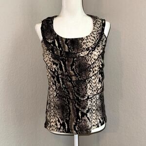 Worthington Halter Top Womens Small Brown Nylon Snake Print Sleeveless Y2K 2000s